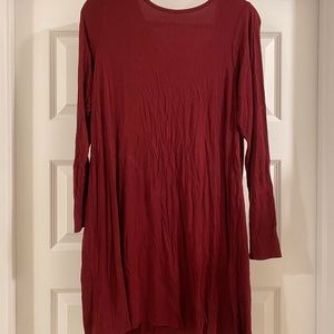 Long sleeved red tshirt dress